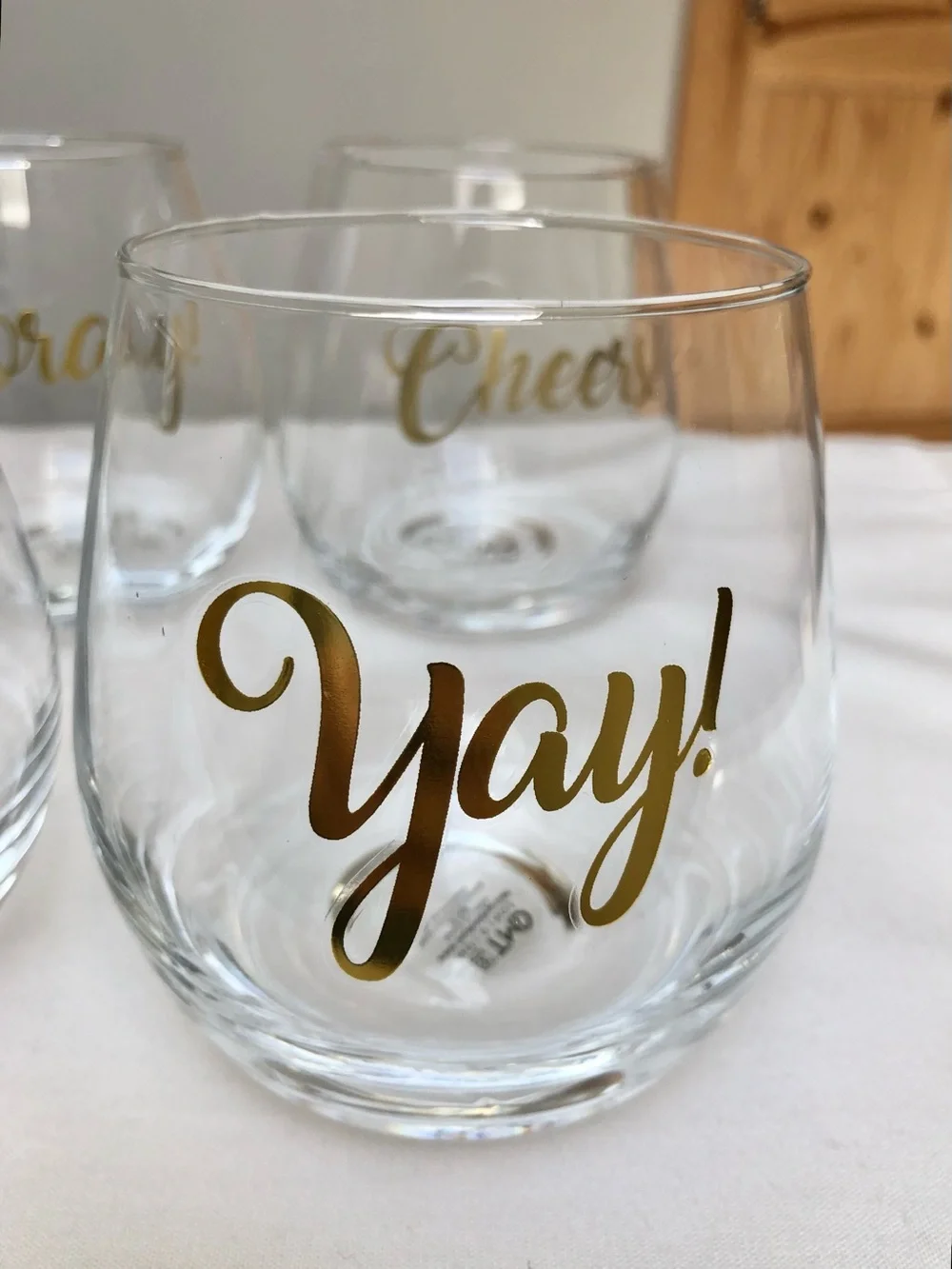 NEW Stemless Set of Four Wine Glasses